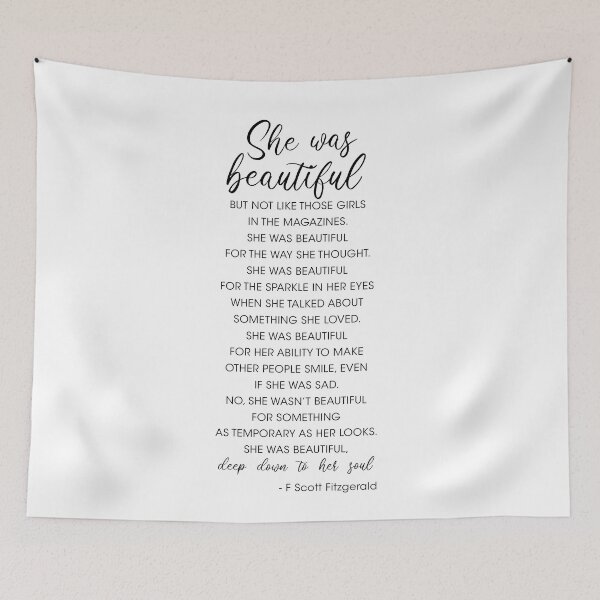 Item preview, F. Scott Fitzgerald Quote - She was beautiful designed and sold by corbrand.