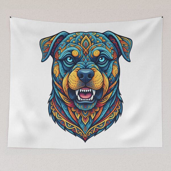 Item preview, Ornate Tribal Pattern Rottweiler Head Art designed and sold by Jhunell.