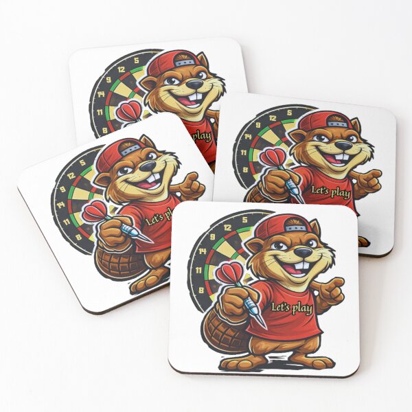 Item preview, Let’s Play Darts – Fun Darts Mascot Illustration designed and sold by GreennieArt.