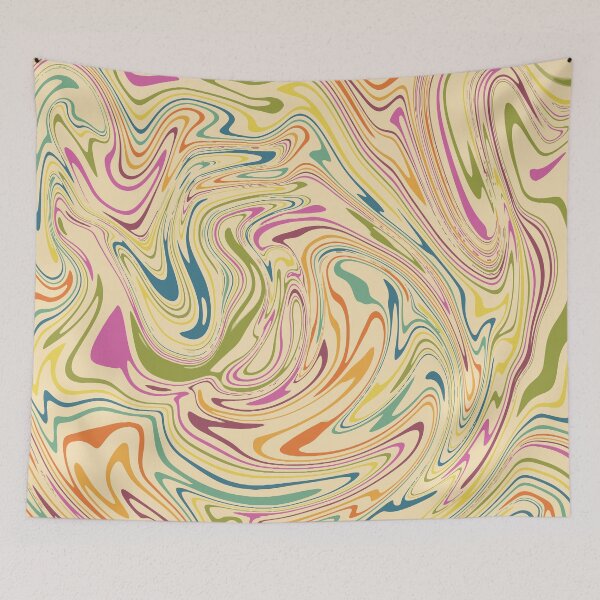 Item preview, Retro Psychedelic Marble Swirl - Groovy 70s Fluid Art Abstract designed and sold by DeeLulu.