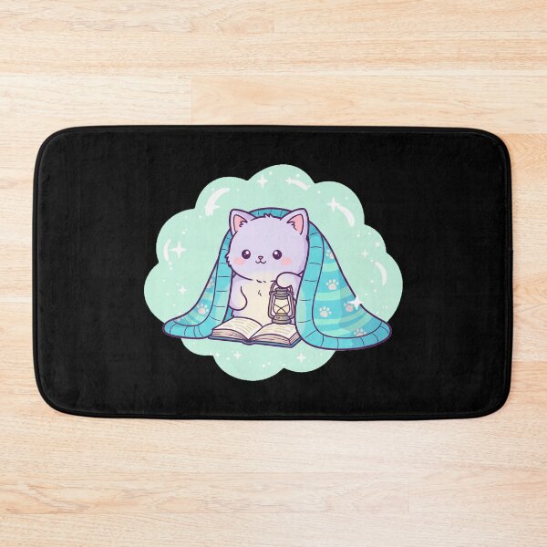 Item preview, Kawaii nocturnal Reading Cat - Cozy Bookworm Bibliophile Aesthetic designed and sold by DogLord.