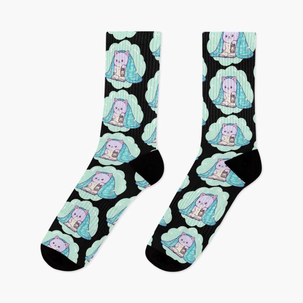 Item preview, Kawaii nocturnal Reading Cat - Cozy Bookworm Bibliophile Aesthetic designed and sold by DogLord.