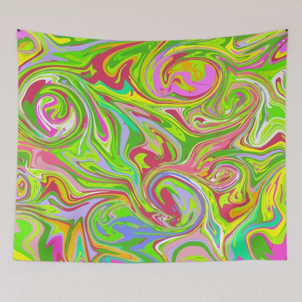 Item preview, Neon Psychedelic Marble Swirl - Trippy 90s Rave Abstract Pattern designed and sold by DeeLulu.