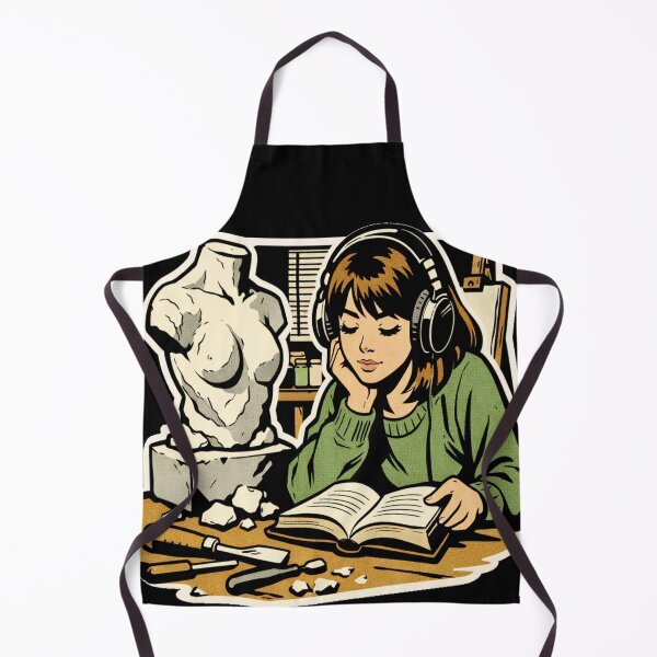 Item preview, Book Lover Lofi Girl – Study Focus Mood – Gift for Book Lovers • Retro Comic • Vintage Halftone designed and sold by JacobKAurumhead.