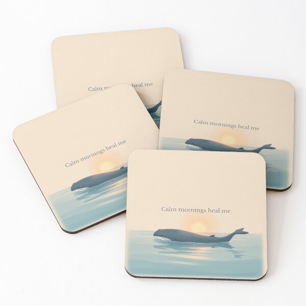 Item preview, Calm Mornings Heal Me – Whale at Dawn | Relaxing Minimalist Art designed and sold by soletstudio.