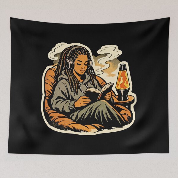 Item preview, Book Lover Lofi Girl – Chill Reading Ritual – Gift for Book Lovers • Retro Comic • Vintage Halftone designed and sold by JacobKAurumhead.