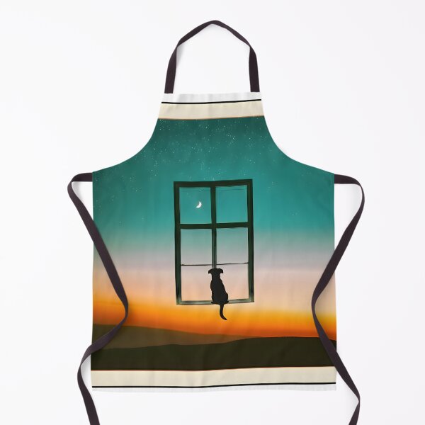 Item preview, Dreamy Dog Silhouette Watching the Crescent Moon designed and sold by Jhunell.