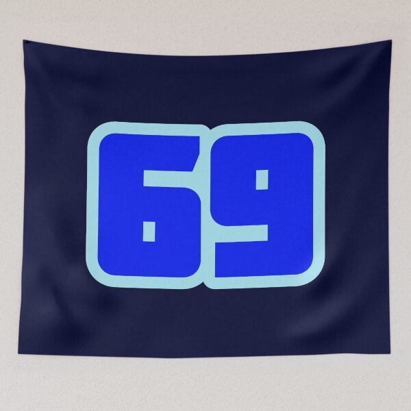 Item preview, 69, Sixty-Nine Thick Bold Blue Outline designed and sold by Memes N Lore .