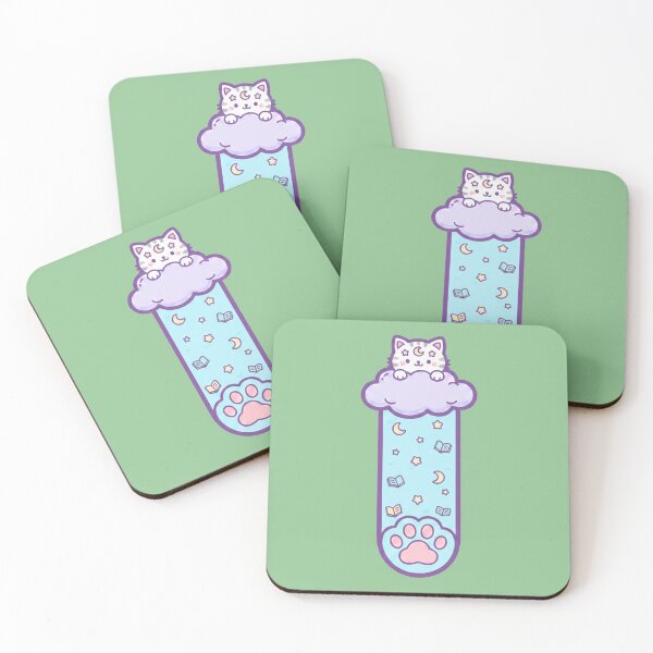 Item preview, Kawaii Celestial Reading Cat Bookmark Sticker - Pastel Bookish Aesthetic designed and sold by DogLord.
