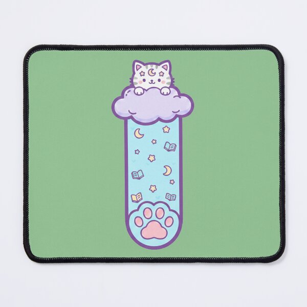 Item preview, Kawaii Celestial Reading Cat Bookmark Sticker - Pastel Bookish Aesthetic designed and sold by DogLord.