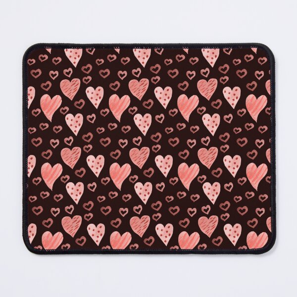 Item preview, Whimsical Watercolor Pink Hearts on Dark Chocolate Background designed and sold by SvitlanaSolo.