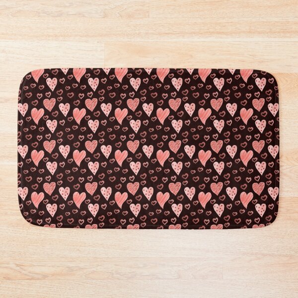 Item preview, Whimsical Watercolor Pink Hearts on Dark Chocolate Background designed and sold by SvitlanaSolo.