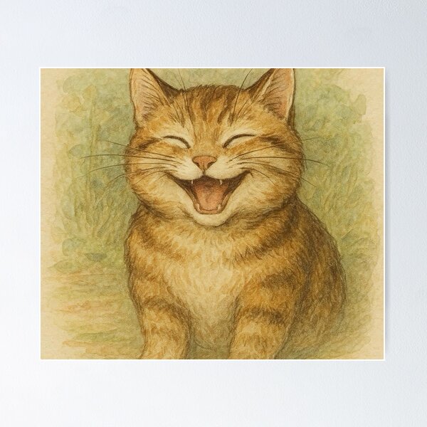 Item preview, Laughing Cat designed and sold by TinCatOutPost.