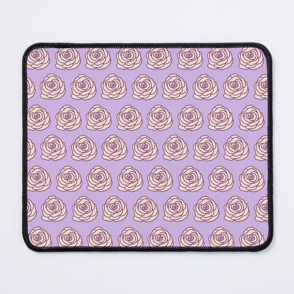 Item preview, Bold StylizedCream Roses – Modern Floral on Solid Lavender Background designed and sold by LucianaMcHugh.
