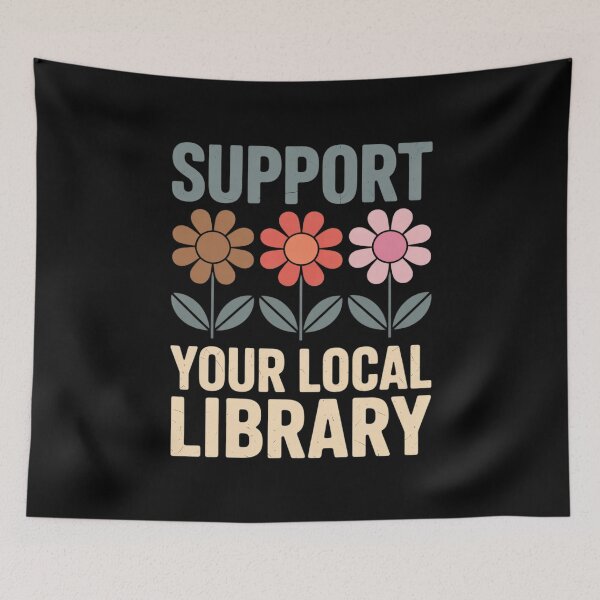 Item preview, Groovy Support Your Local Library Book Reader Lover Bookworm designed and sold by PowAcademy.