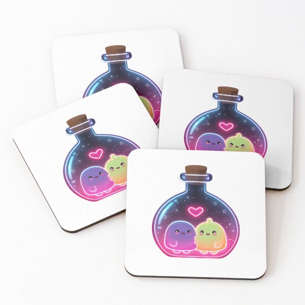 Item preview, Cute Glowing Slime Creatures Inside Magic Love Potion Bottle designed and sold by BigStar-Cart.