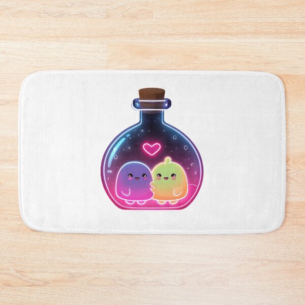 Item preview, Cute Glowing Slime Creatures Inside Magic Love Potion Bottle designed and sold by BigStar-Cart.