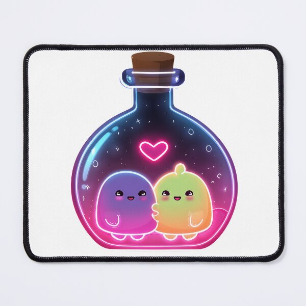 Item preview, Cute Glowing Slime Creatures Inside Magic Love Potion Bottle designed and sold by BigStar-Cart.