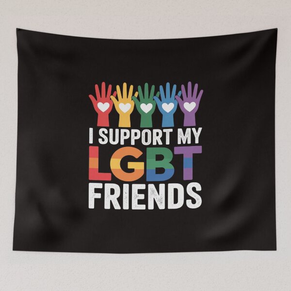 Item preview, I Support My LGBT Friends Gay Pride LGBTQ Straight designed and sold by cherylbartlett.