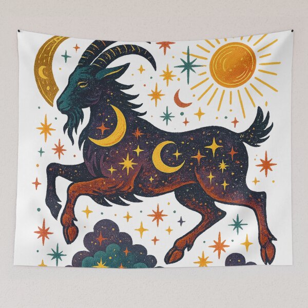 Item preview, Celestial Goat Leaping Through Stars designed and sold by chromatalove.