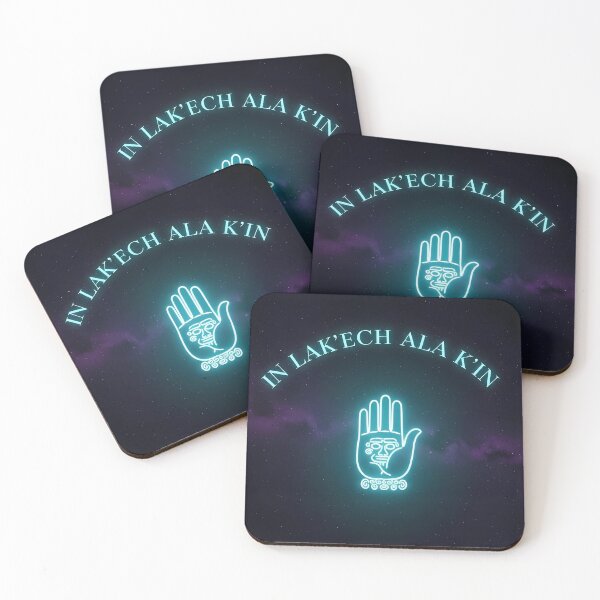 Item preview, In Lak'ech Ala K'in - Mayan Code of Unity - Blue Hand Neon designed and sold by FLUFFIN'ARTS.