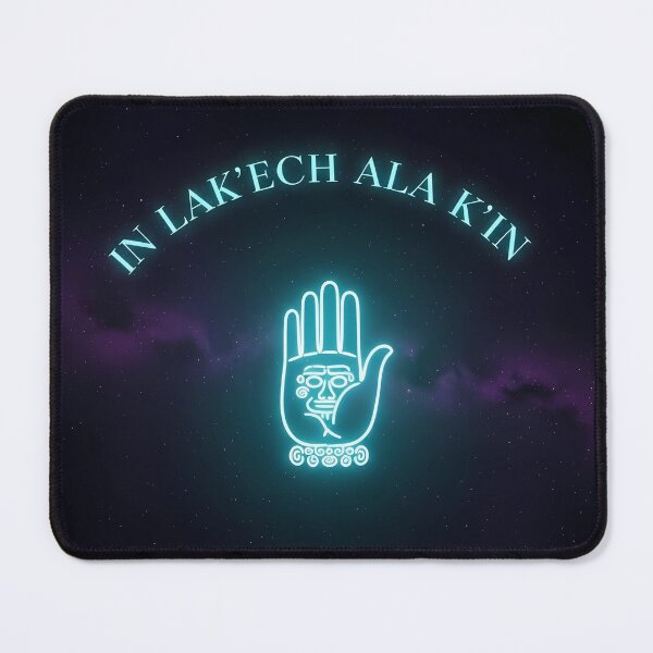 Item preview, In Lak'ech Ala K'in - Mayan Code of Unity - Blue Hand Neon designed and sold by FLUFFIN'ARTS.