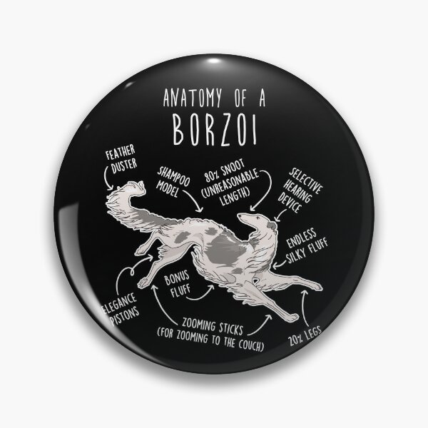 Item preview, Silver and White Borzoi Dog Anatomy designed and sold by Clara Hollins.
