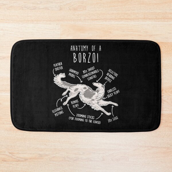 Item preview, Silver and White Borzoi Dog Anatomy designed and sold by Clara Hollins.