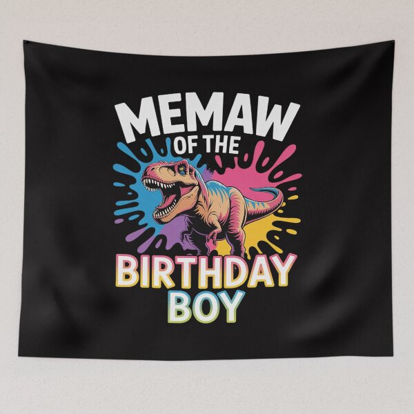 Item preview, Memaw Of The Birthday Boy Dinosaur T Rex Colorful designed and sold by gerardostokes.