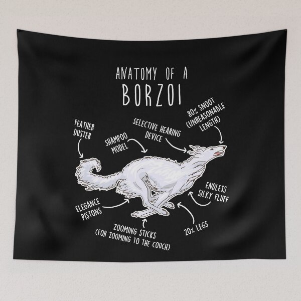 Item preview, White Borzoi Dog Anatomy designed and sold by Clara Hollins.