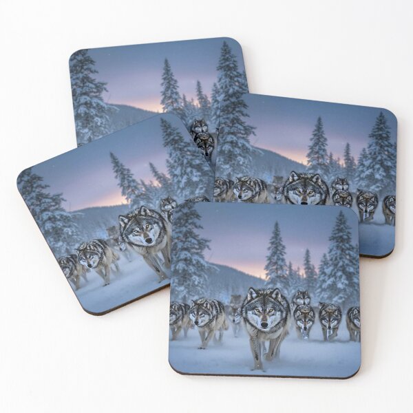 Item preview, Wolves in snowy forest designed and sold by biancabunny.