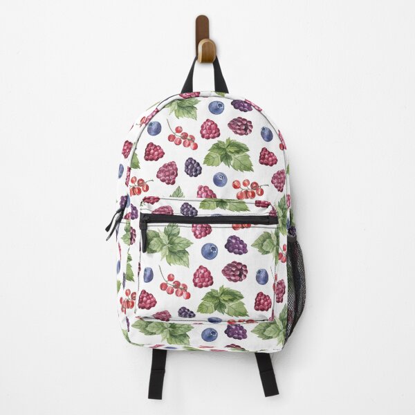Item preview, Summer Berries and Fresh Mint Pattern on white designed and sold by Flowersforbear.