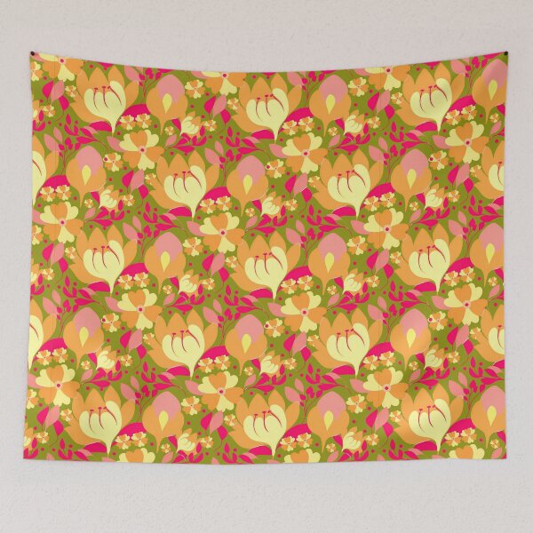 Item preview, Midnight spring blooms in a colorful modern garden designed and sold by Clara Fruggeri.