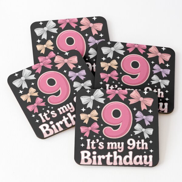 Item preview, It's My 9th Birthday Girl Coquette Bow 9 Year Old Party Girl designed and sold by joedavila.