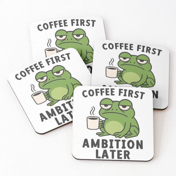 Item preview, Coffee First Ambition Later Funny Frog Coffee Lover designed and sold by gunaone-design.