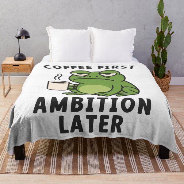 Item preview, Coffee First Ambition Later Funny Frog Coffee Lover designed and sold by gunaone-design.