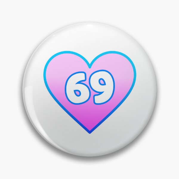 Item preview, Pink Heart 69 Blue Outline designed and sold by Memes N Lore .
