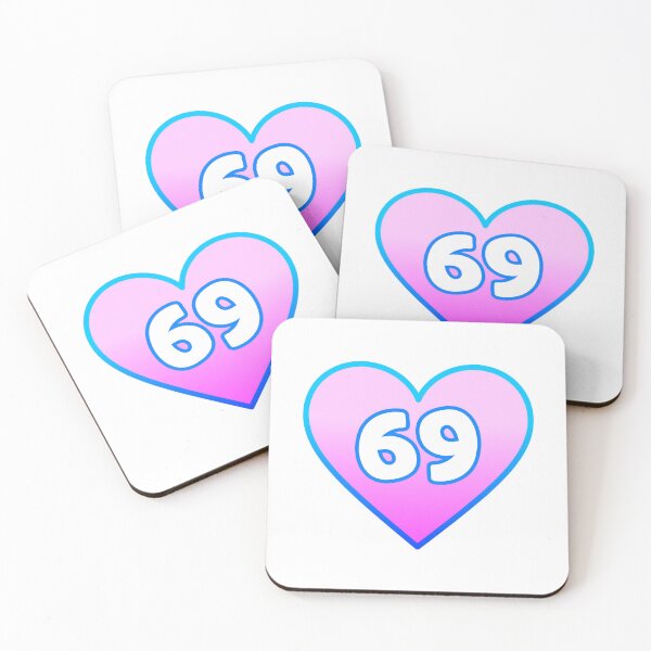 Item preview, Pink Heart 69 Blue Outline designed and sold by Memes N Lore .