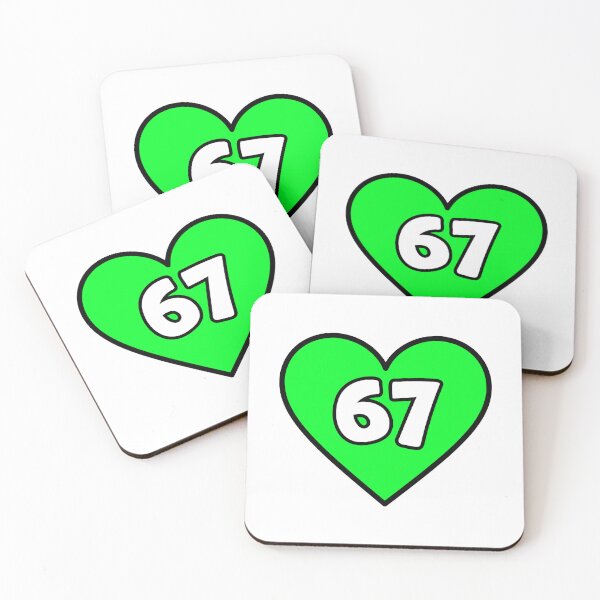 Item preview, Green Heart 67,Six Seven Outline designed and sold by Memes N Lore .