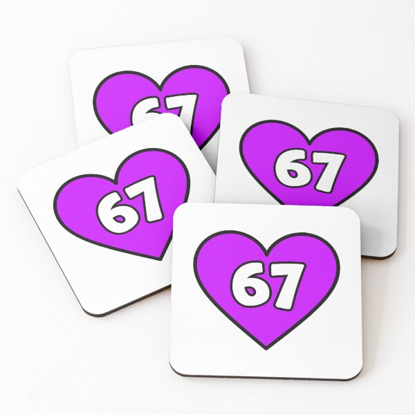 Item preview, Heart 67,Purple Six Seven Outline designed and sold by Memes N Lore .