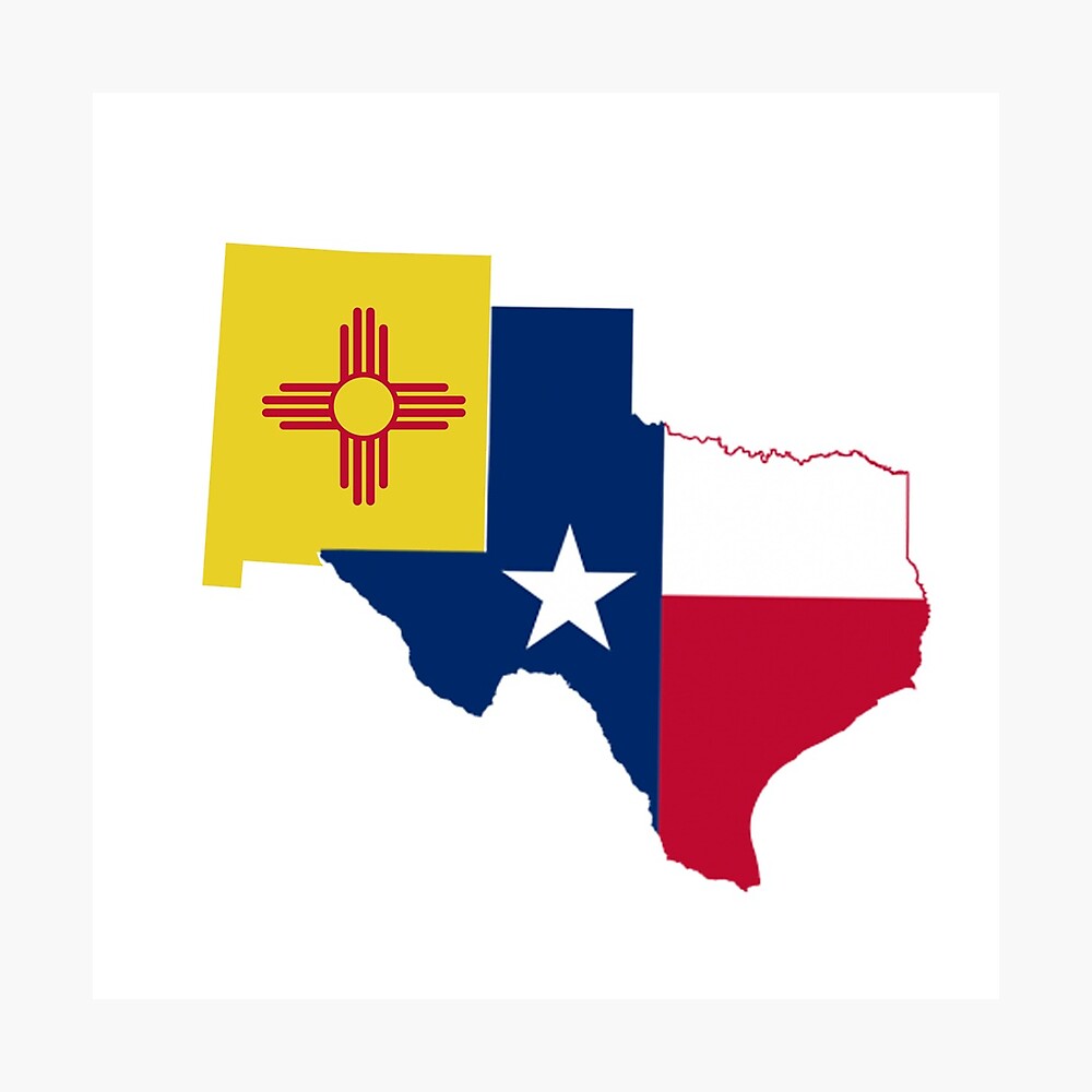 Texas and New Mexico State Flags" Poster for Sale by Art By A | Redbubble