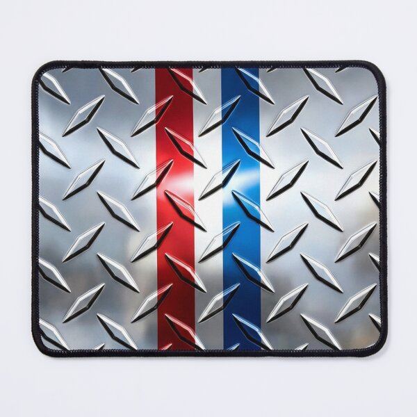 Item preview, Forged Tread: 4-Way Industrial Steel PHONE CASE (CHROME - RED WHITE and BLUE RACING) designed and sold by CleverCulture.