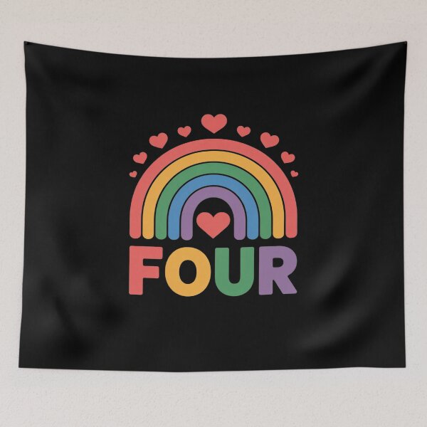 Item preview, 4 Years Old Rainbow 4th Birthday Gift for Girls Boys Kids designed and sold by KristieRamsey.