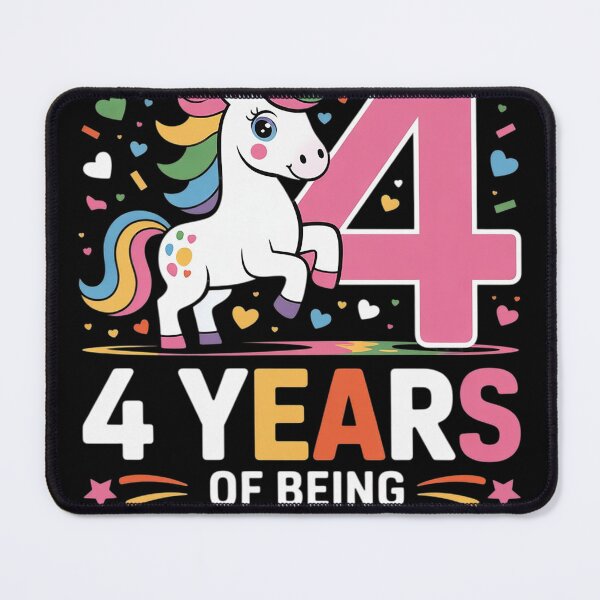 Item preview, 4 Years Old Unicorn Flossing 4th Birthday Girl Unicorn Party designed and sold by KristieRamsey.