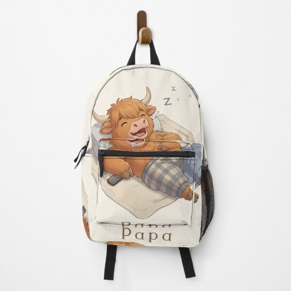 Item preview, Papa Highland Cow Sleeping Illustration designed and sold by HumTumMe.