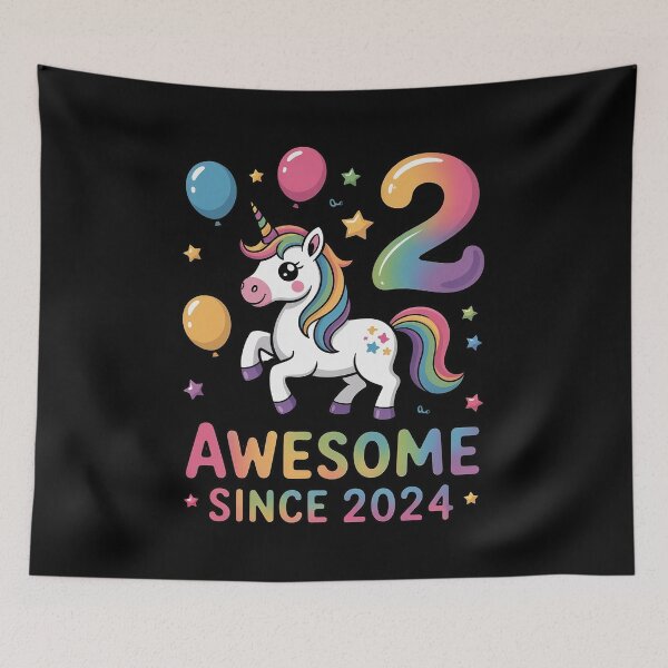 Item preview, 2 Year Old Girl Awesome Since 2024 Unicorn 2nd Birthday Girl designed and sold by traceydowns.