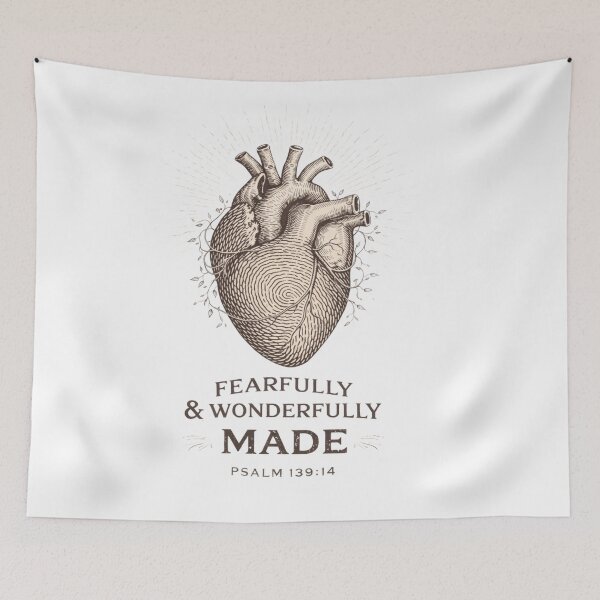 Item preview, Fearfully & Wonderfully Made | Psalm 139:14 Heart T-Shirt designed and sold by Blood Washed Apparel.