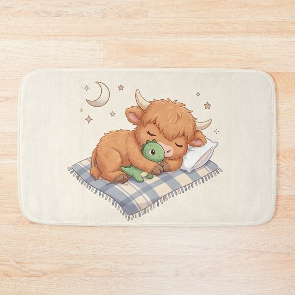 Item preview, Baby Boy Highland Cow Dreaming designed and sold by HumTumMe.
