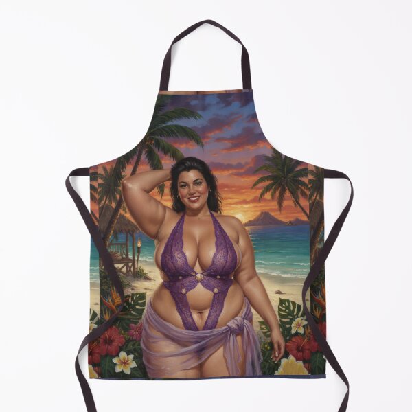 Item preview, big beautiful women latin lady at the beach in noon designed and sold by Chubby Chase.