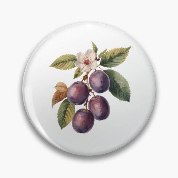 Item preview, Vintage Watercolor Purple Plum Branch  designed and sold by silviaol.
